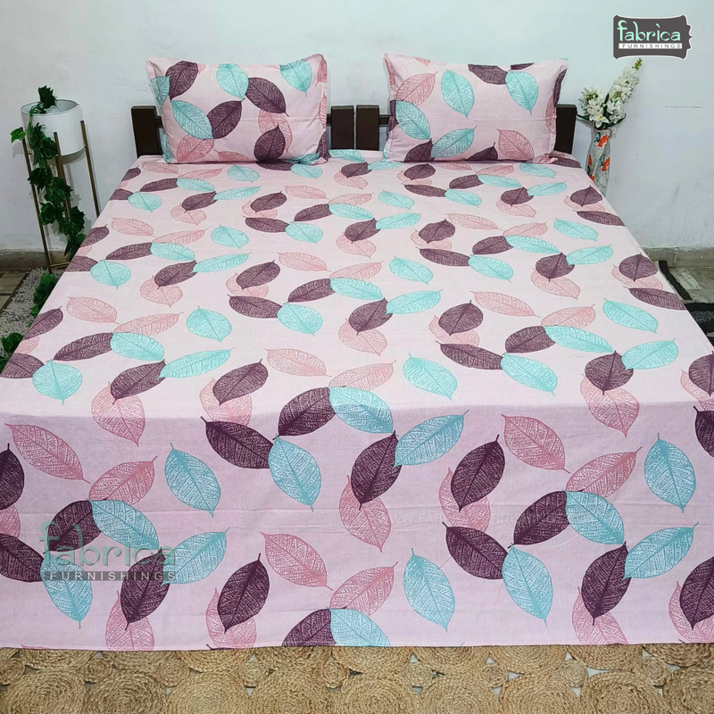 Fabby Decor Designer Print Cotton King Size Bed Sheets