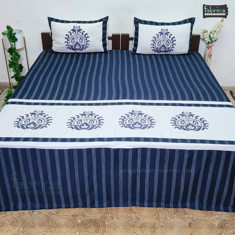 Fabby Home Designer  Embroider king Size pure cotton Bed Sheets