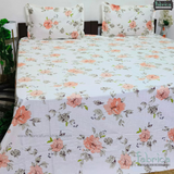 Floral Bliss King Size Pure Cotton Printed Bedsheet Set