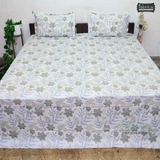 Floral Bliss King Size Pure Cotton Printed Bedsheet Set