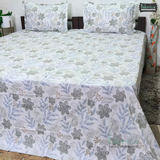 Floral Bliss King Size Pure Cotton Printed Bedsheet Set