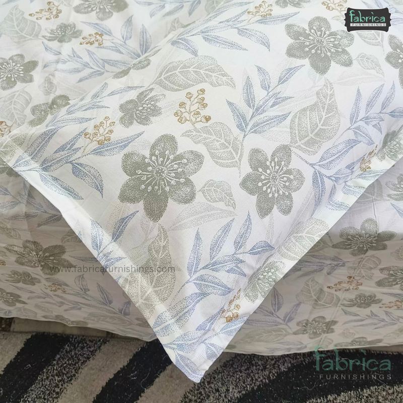 Floral Bliss King Size Pure Cotton Printed Bedsheet Set