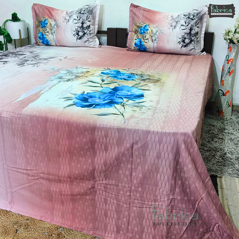 Fab Decor Pure Cotton Digital Print Super Kingsize Bedsheet (400TC)