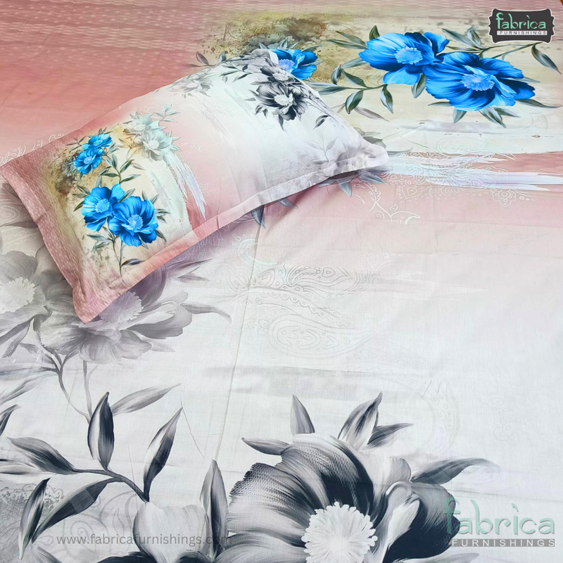 Fab Decor Pure Cotton Digital Print Super Kingsize Bedsheet (400TC)