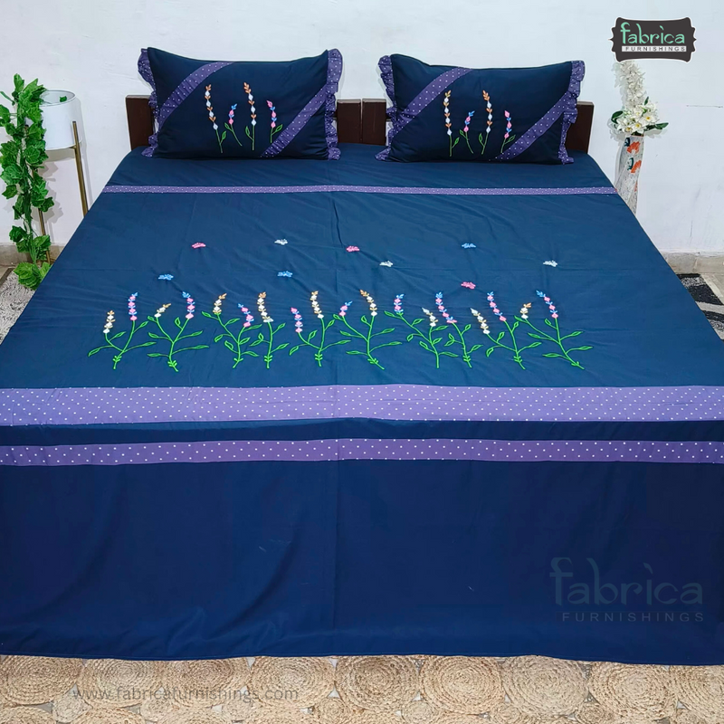 Fabby Royal Designer Embroidered king Size Bed Sheets