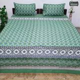 Sitara Handblock Designer Print Premium Cotton Kingsize Bed Sheets