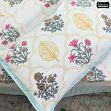 Sitara Handblock Designer Print Premium Cotton King size Bed Sheets