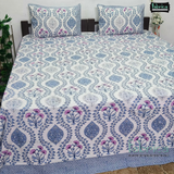 Sitara Handblock Designer Print Premium Cotton King size Bed Sheets