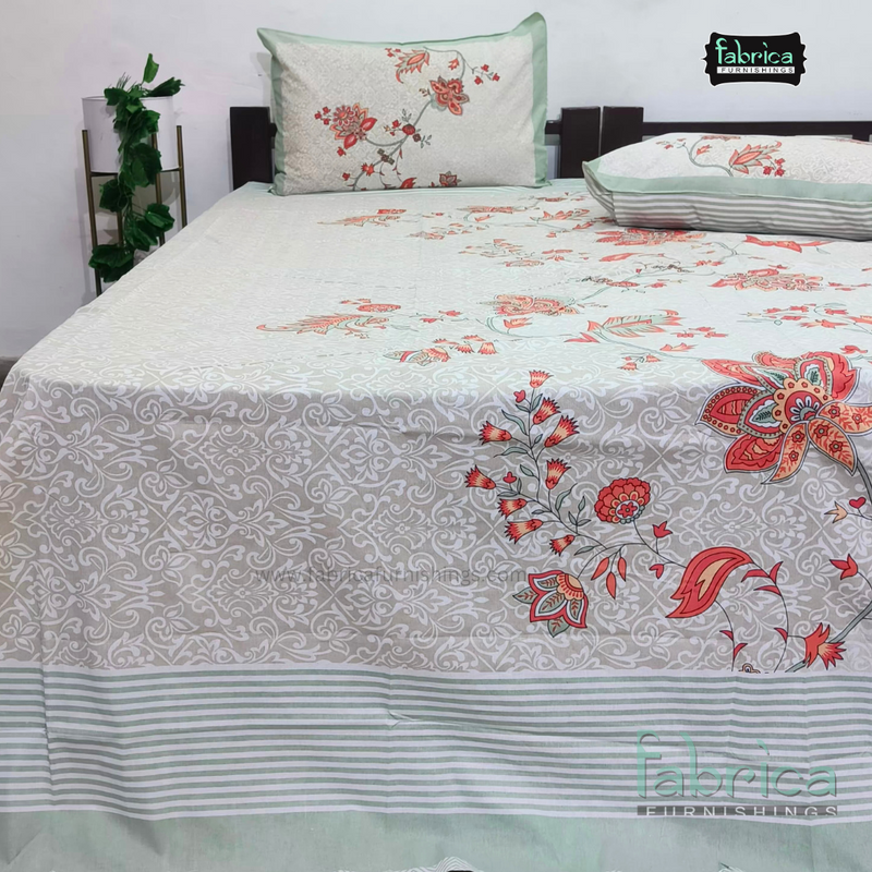 Rajwada Print King Size Pure Cotton King Size Bedsheet