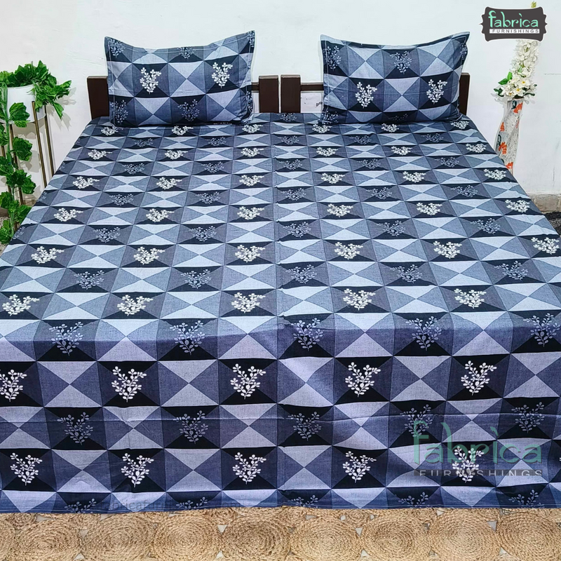 Procian premium pure cotton printed king size bedsheet