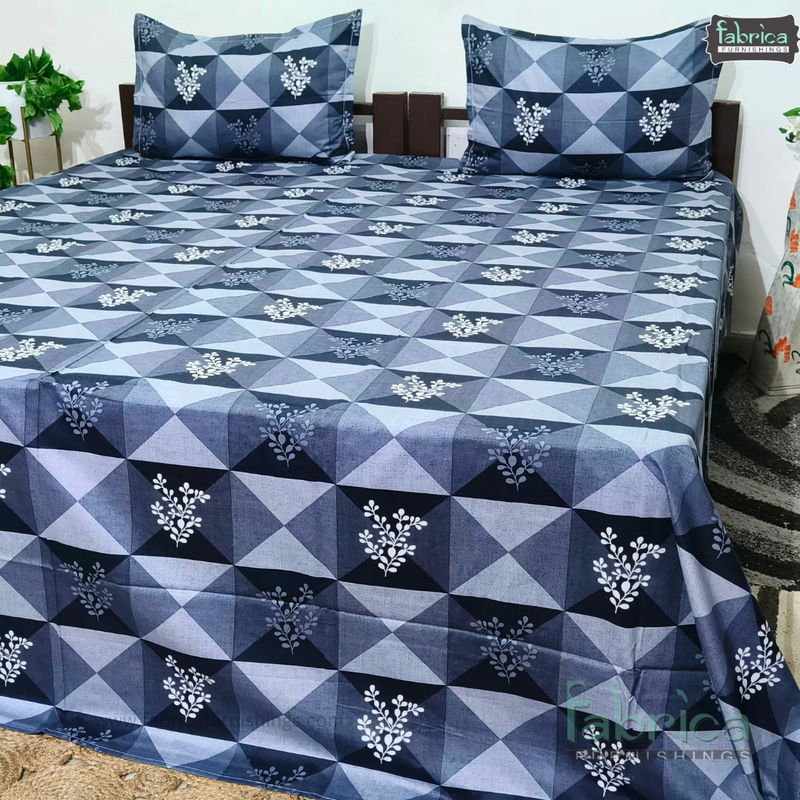 Procian premium pure cotton printed king size bedsheet