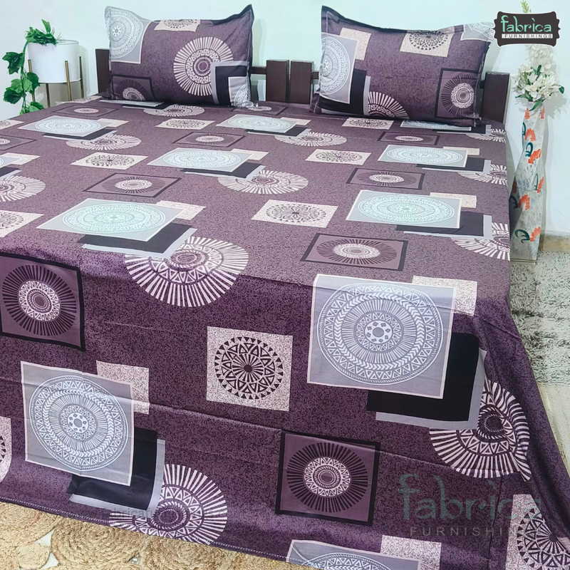 Procian premium pure cotton printed king size bedsheet