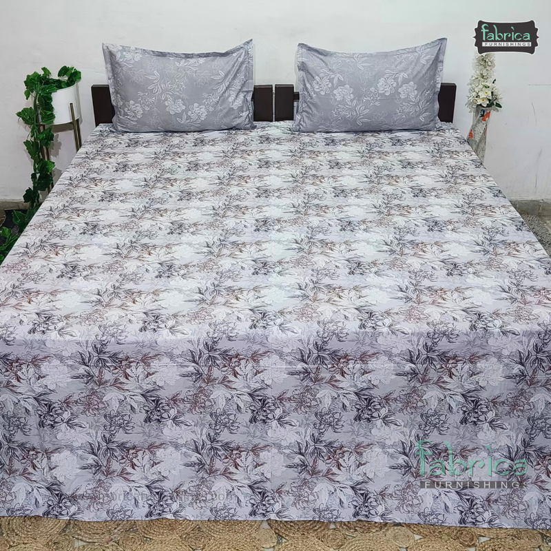 Petals Perra King Size Pure Cotton  Printed Bedsheet Set