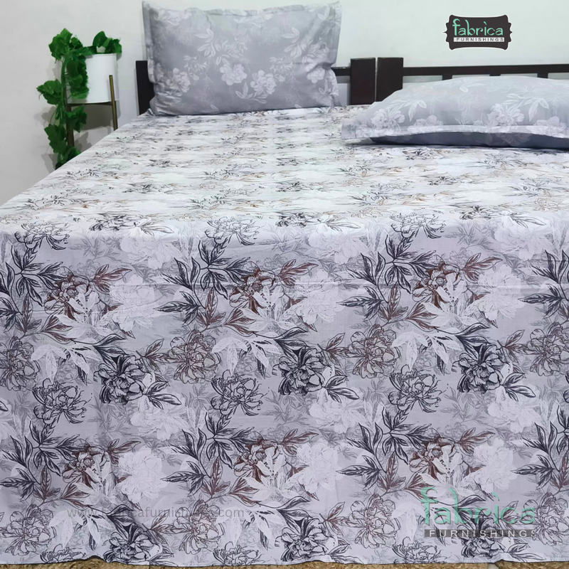 Petals Perra King Size Pure Cotton  Printed Bedsheet Set