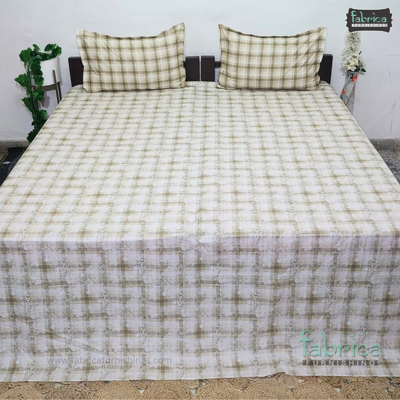 Petals Perra King Size Pure Cotton  Printed Bedsheet Set