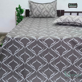 Petals Perra King Size Pure Cotton  Printed Bedsheet Set