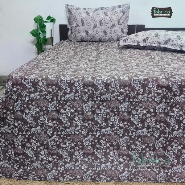 Petals Perra King Size Pure Cotton  Printed Bedsheet Set