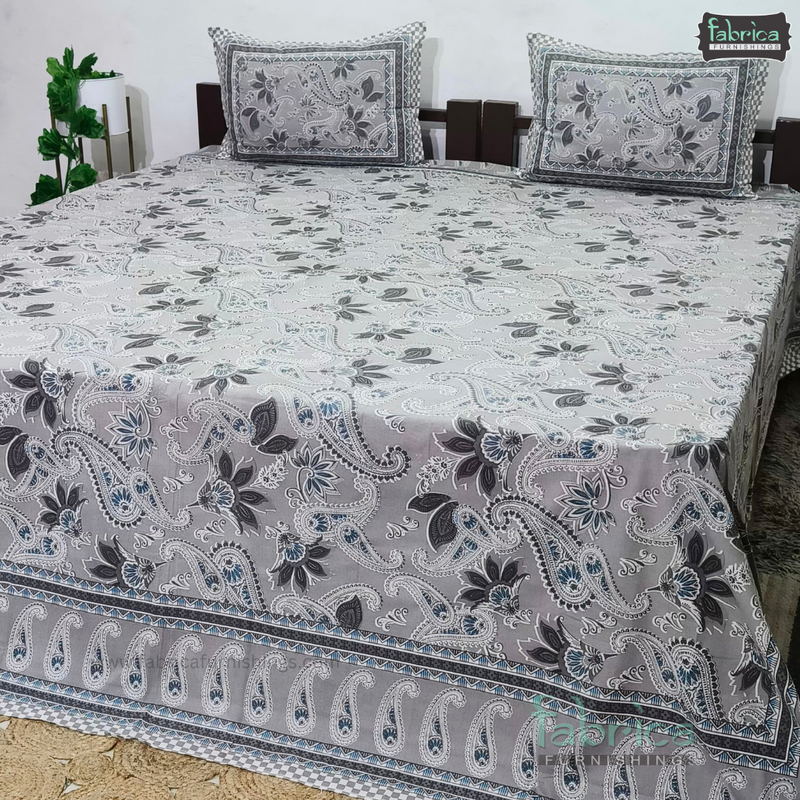 Rajwada Print King Size Pure Cotton King Size Bedsheet