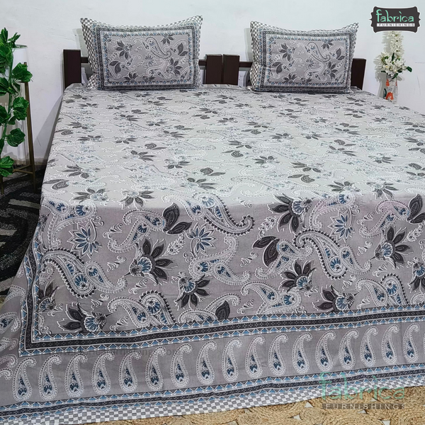 Rajwada Print King Size Pure Cotton King Size Bedsheet