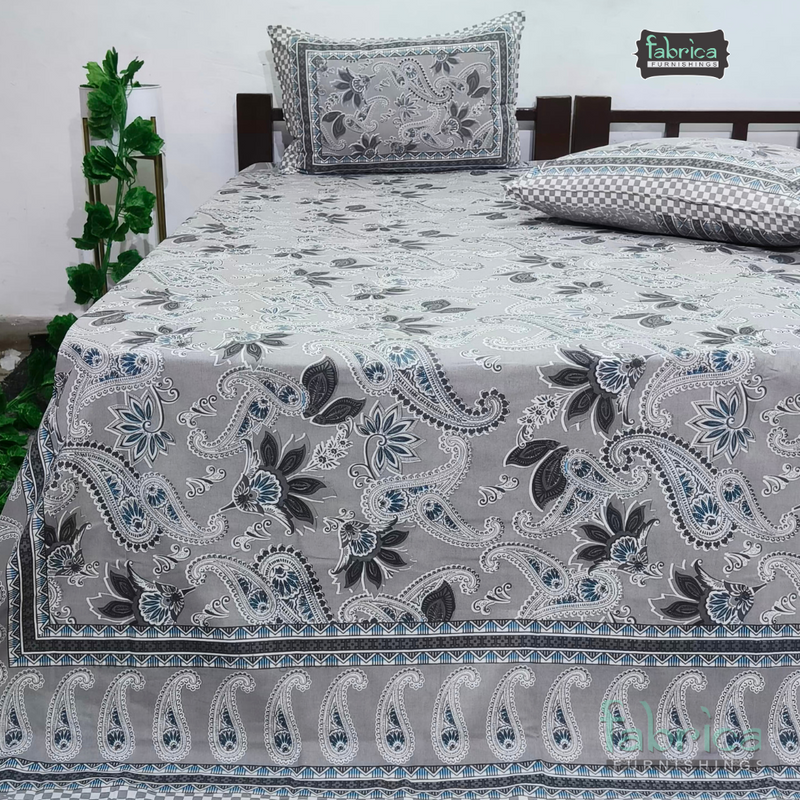 Rajwada Print King Size Pure Cotton King Size Bedsheet