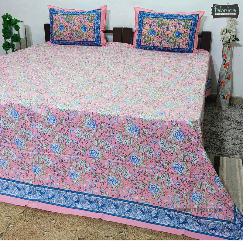 Rajwada Print King Size Pure Cotton King Size Bedsheet