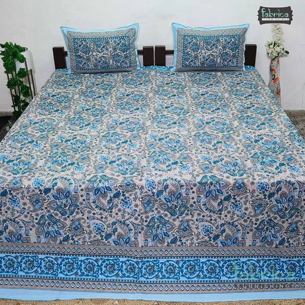 Rajwada Print King Size Pure Cotton King Size Bedsheet