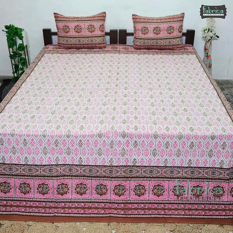 Rajwada Print King Size Pure Cotton King Size Bedsheet