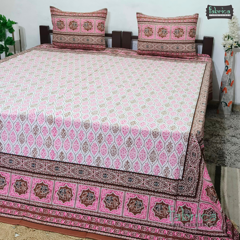 Rajwada Print King Size Pure Cotton King Size Bedsheet