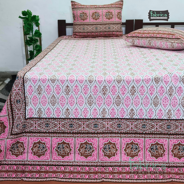 Rajwada Print King Size Pure Cotton King Size Bedsheet