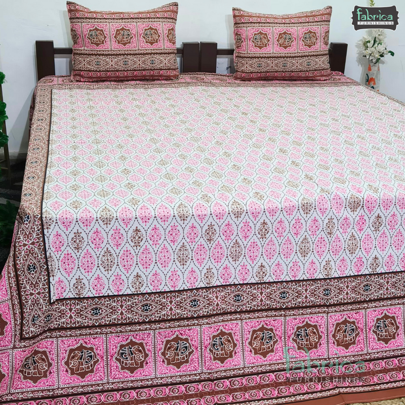 Rajwada Print King Size Pure Cotton King Size Bedsheet