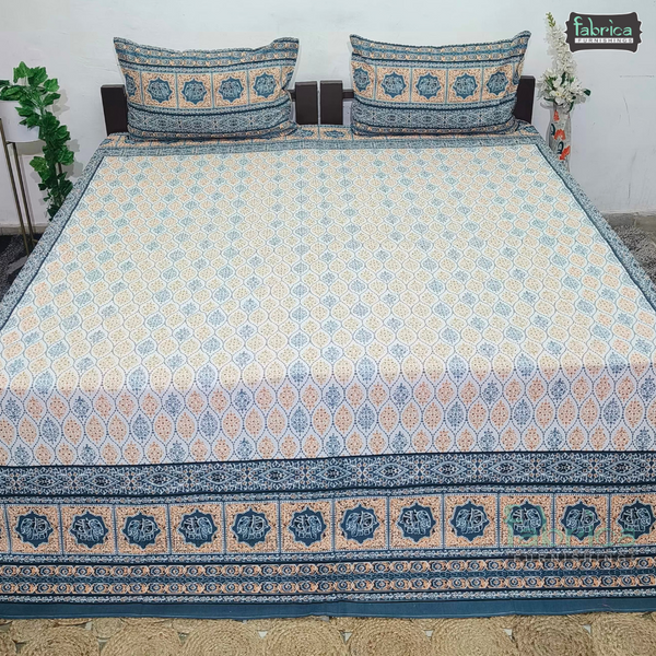 Rajwada Print King Size Pure Cotton King Size Bedsheet