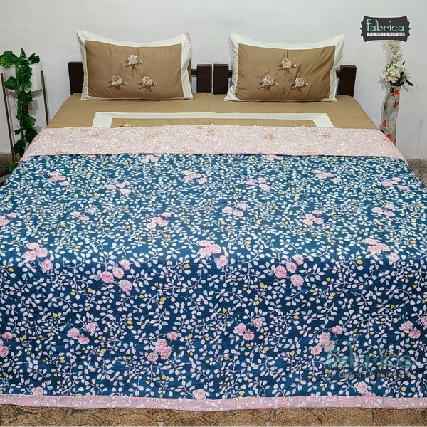 Floral Double Bed Printed Comforter(Quilt)