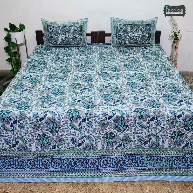 Rajwada Print King Size Pure Cotton King Size Bedsheet