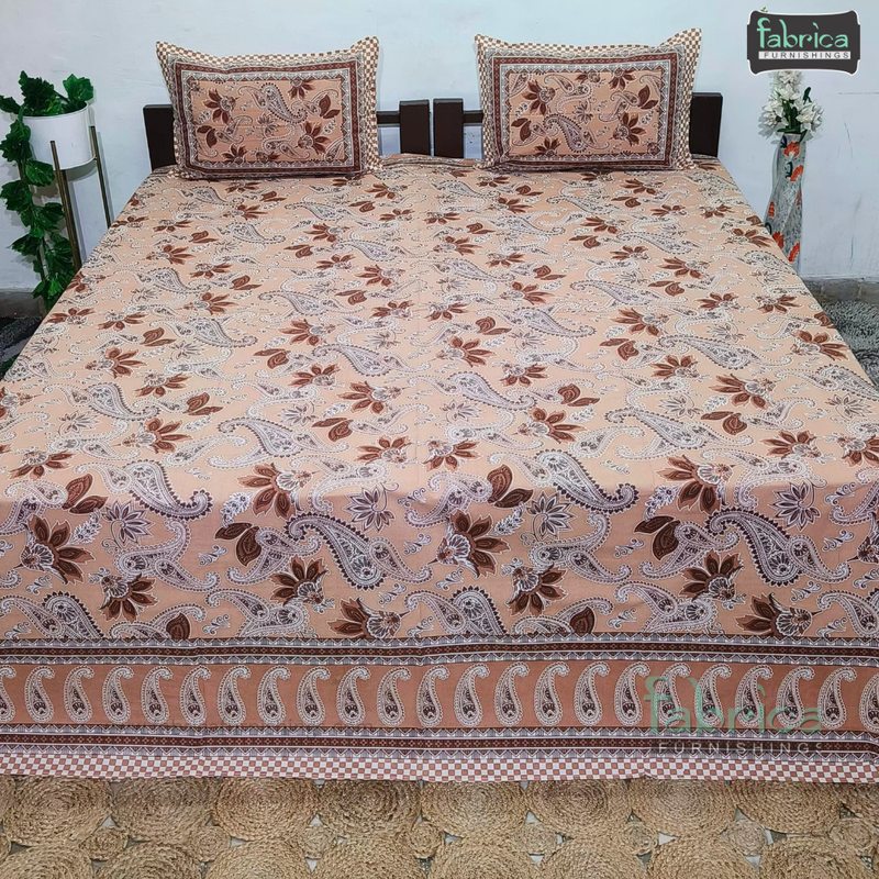 Rajwada Print King Size Pure Cotton King Size Bedsheet