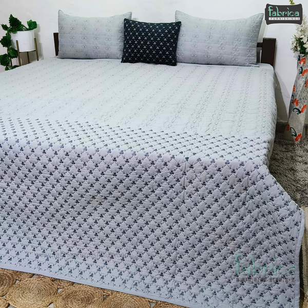 LUXURIOUS 4 PIECE QUILTED EMBROIDERED BEDCOVER