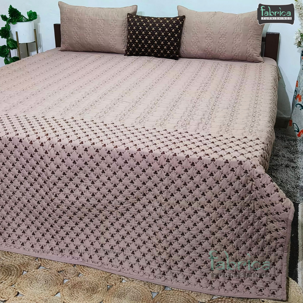 LUXURIOUS 4 PIECE QUILTED EMBROIDERED BEDCOVER