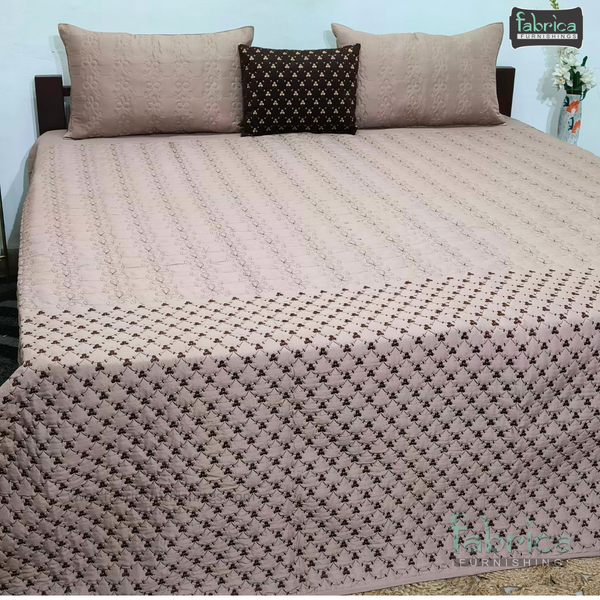 LUXURIOUS 4 PIECE QUILTED EMBROIDERED BEDCOVER