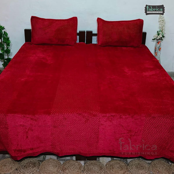 Premium King Size Winter Embossed Bedsheet Set