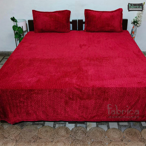 Premium King Size Winter Embossed Bedsheet Set