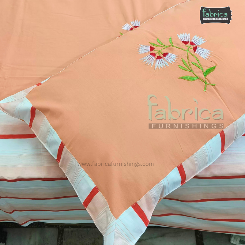 Fabby Home Designer  Embroidery King Size Bed Sheets