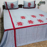 Luxurious Patchwork Pure Cotton King Size Bedsheet