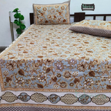 Cultural Petals Printed Pure Cotton Double Bedsheet