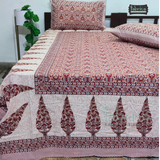 Cultural Petals Printed Pure Cotton Double Bedsheet