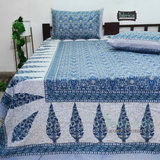 Cultural Petals Printed Pure Cotton Double Bedsheet