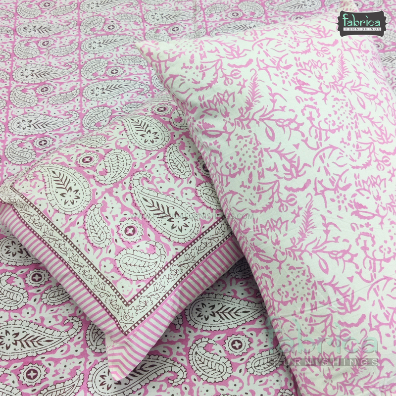 Royal Rajasthani Handblock Print Cotton Double Bed Bed Sheets (93*108 Inch)