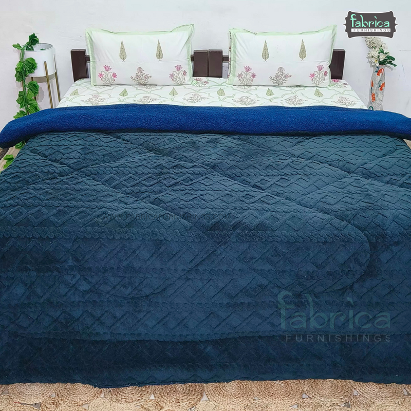 Polar Comfort King Size Solid Embossed Winter Quilts