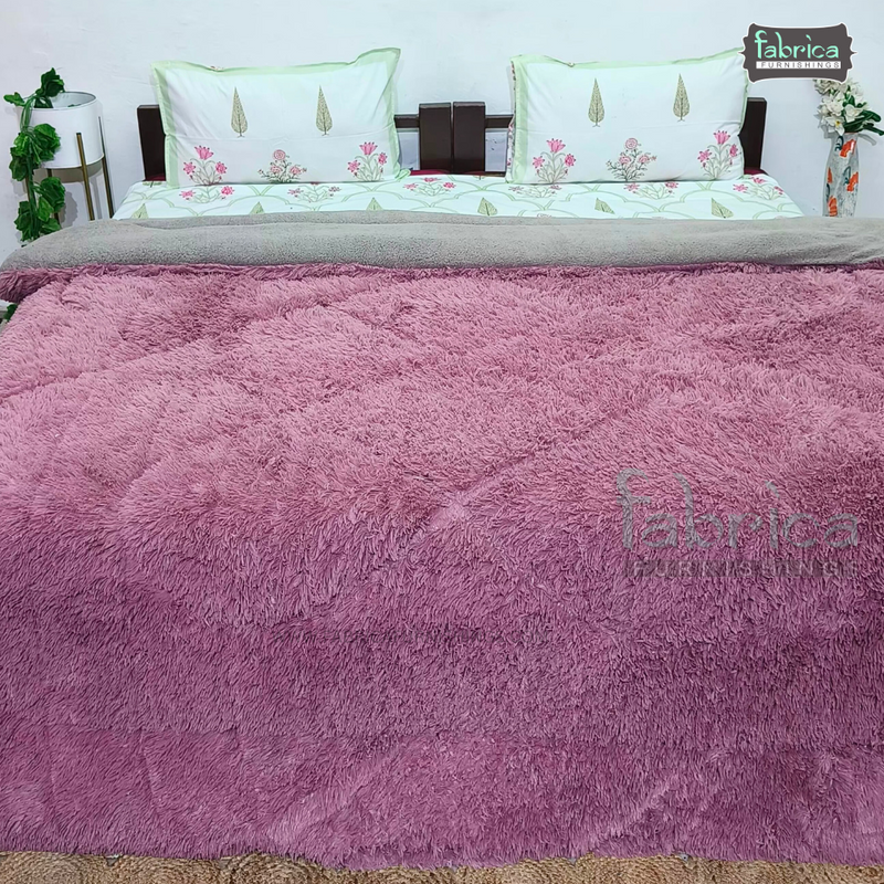 Angora Comfort King Size Solid  Fur Winter Quilts