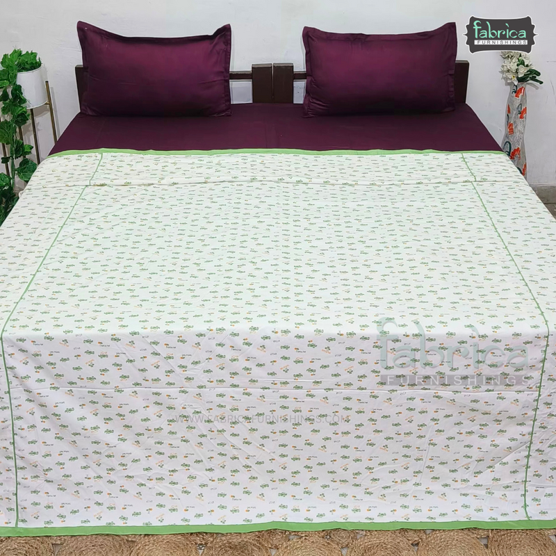 Premium Double Bed Pure Cotton Printed Ac Duvet Cover