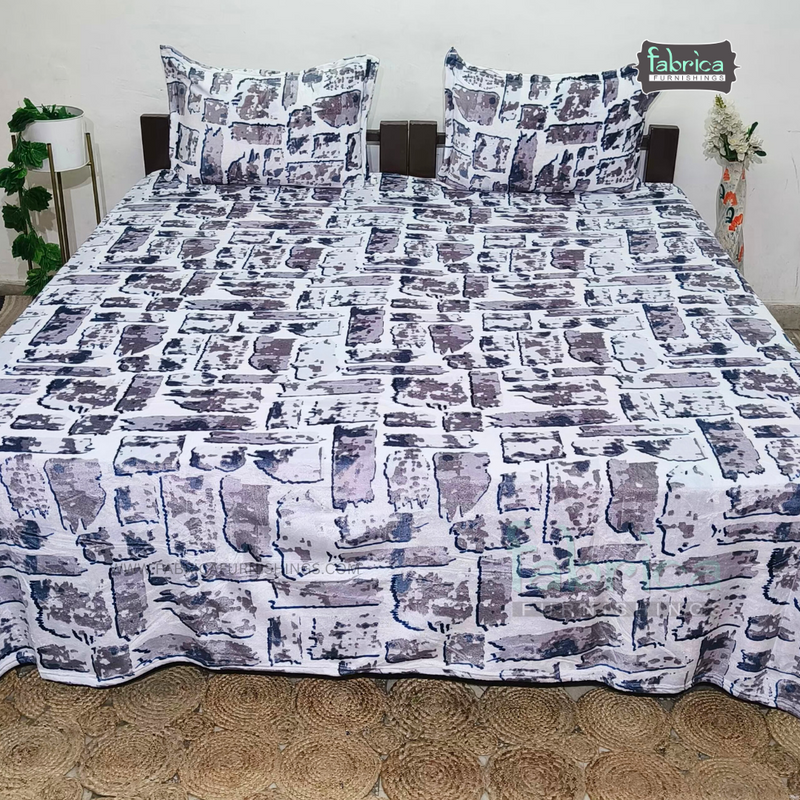 Cloudy King Size Winter Bedsheet Set