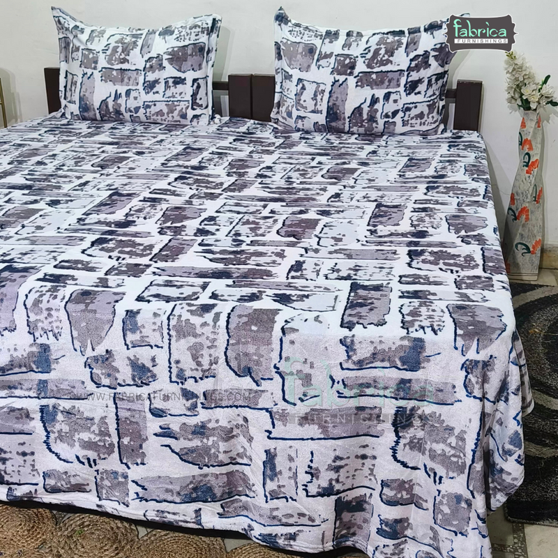 Cloudy King Size Winter Bedsheet Set